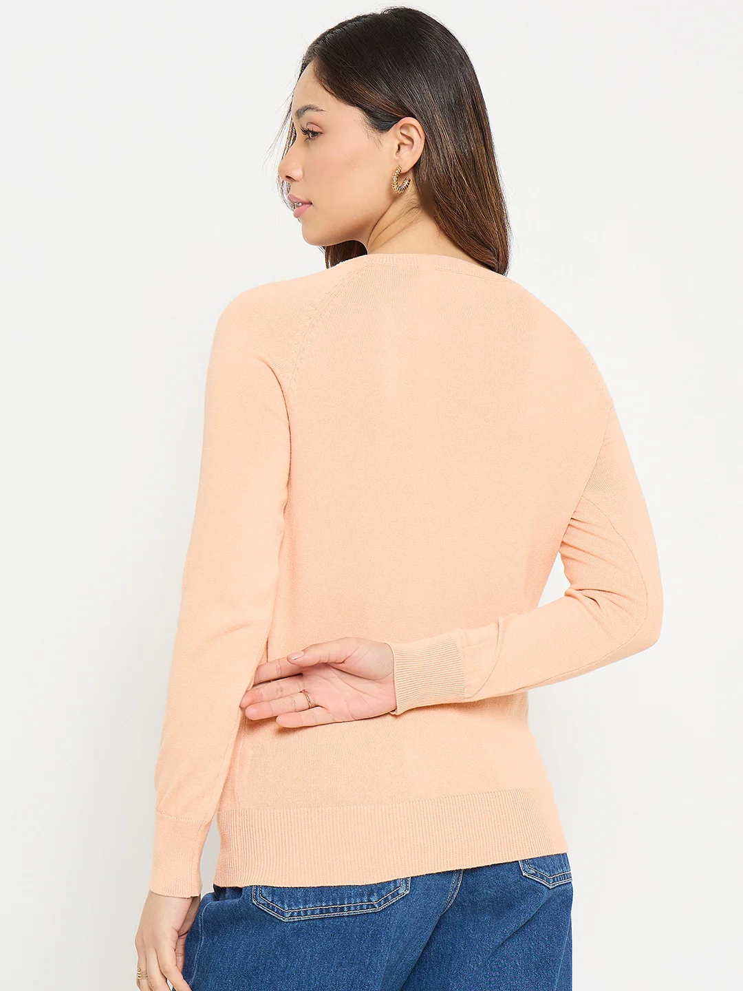 Madame Rosewood  Solid V Neck Sweater - Image 6