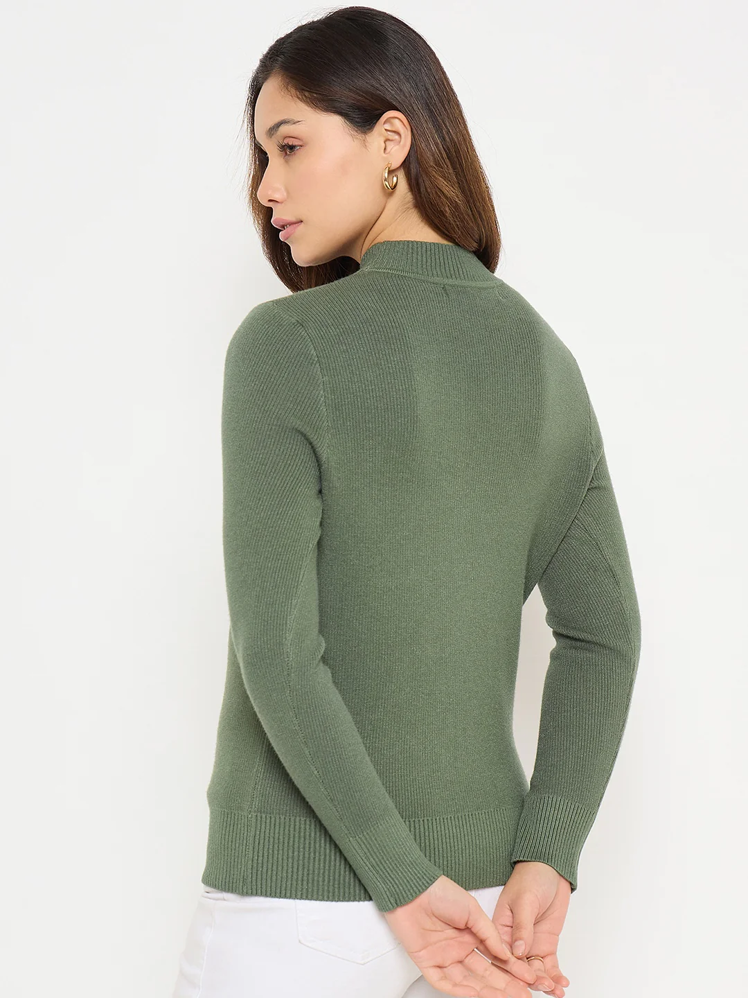 Madame Olive Green Mock Neck Sweater - Image 6
