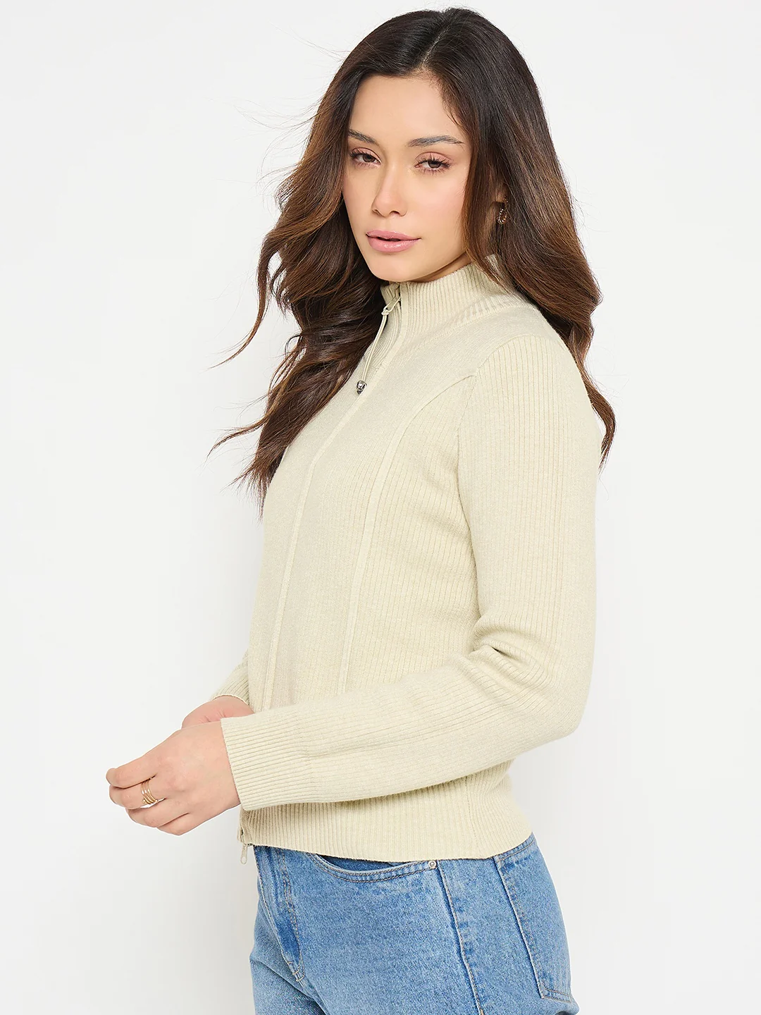 Madame Mock Neck Beige Swaeter - Image 5