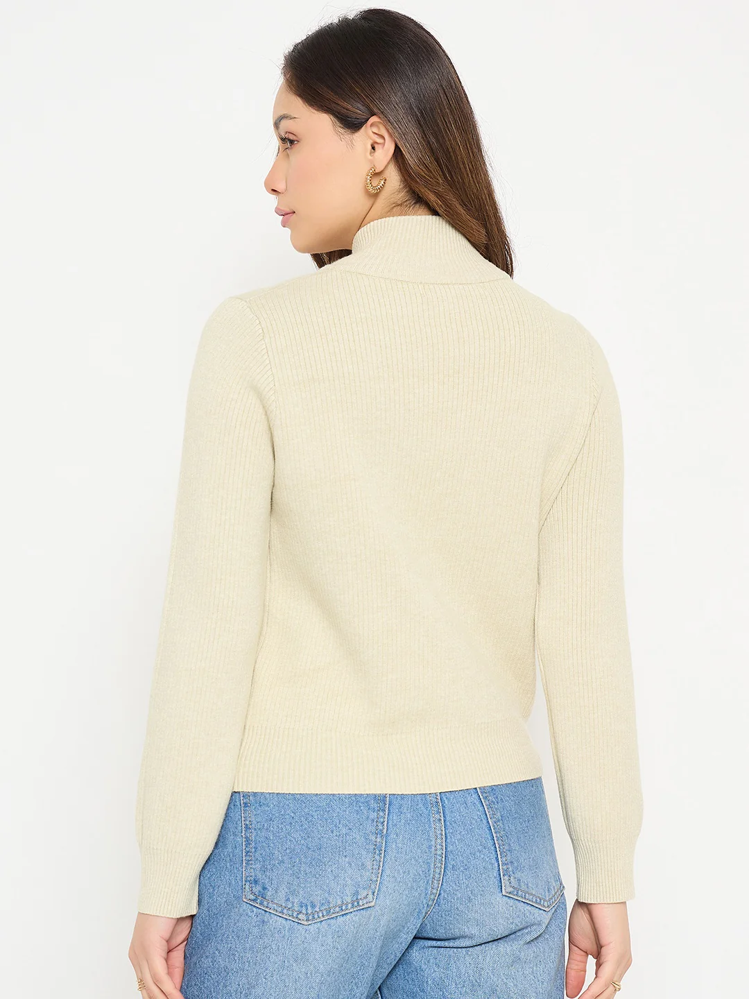 Madame Mock Neck Beige Swaeter - Image 6