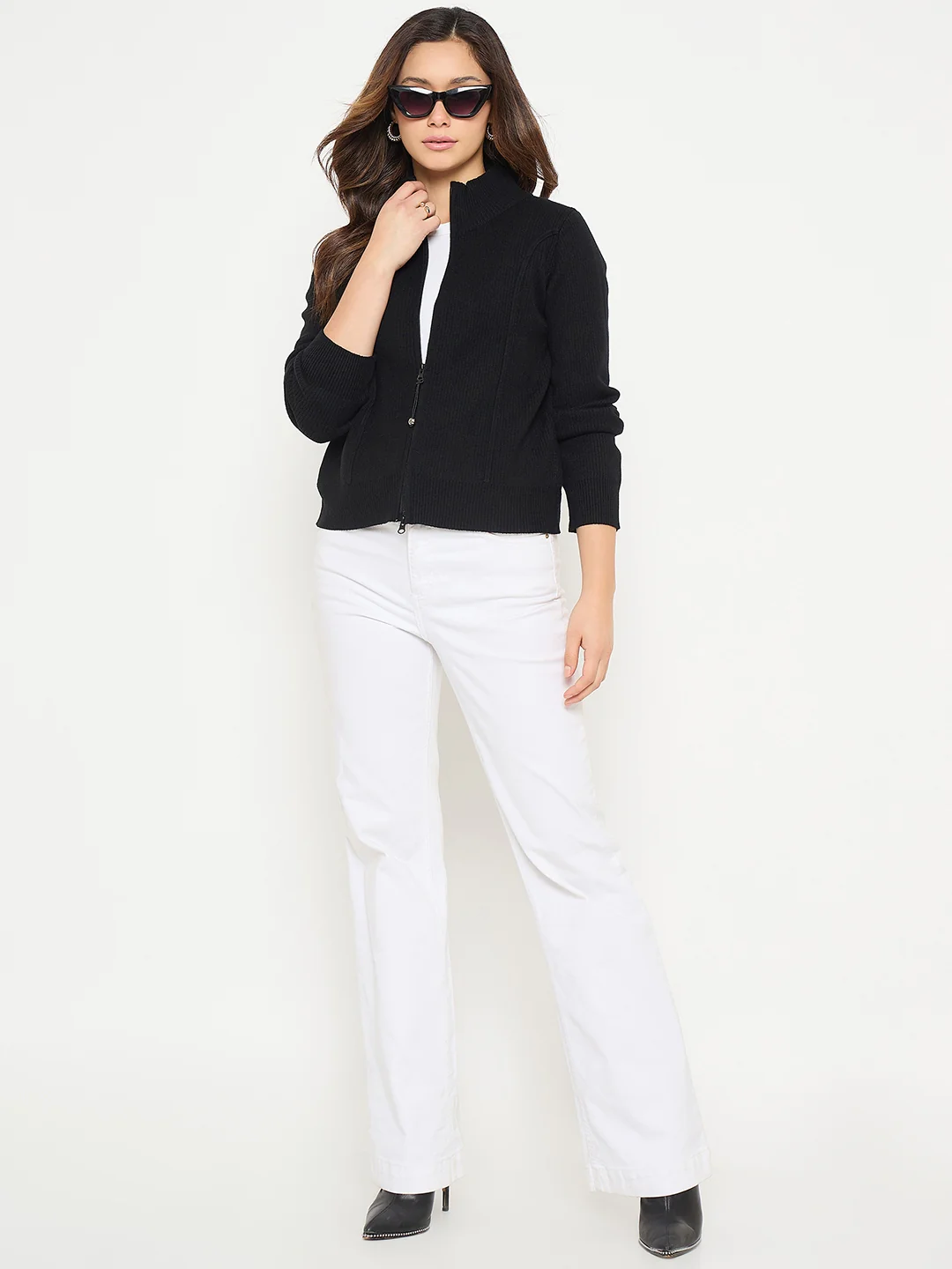 Madame Mock Neck Black Sweater - Image 3