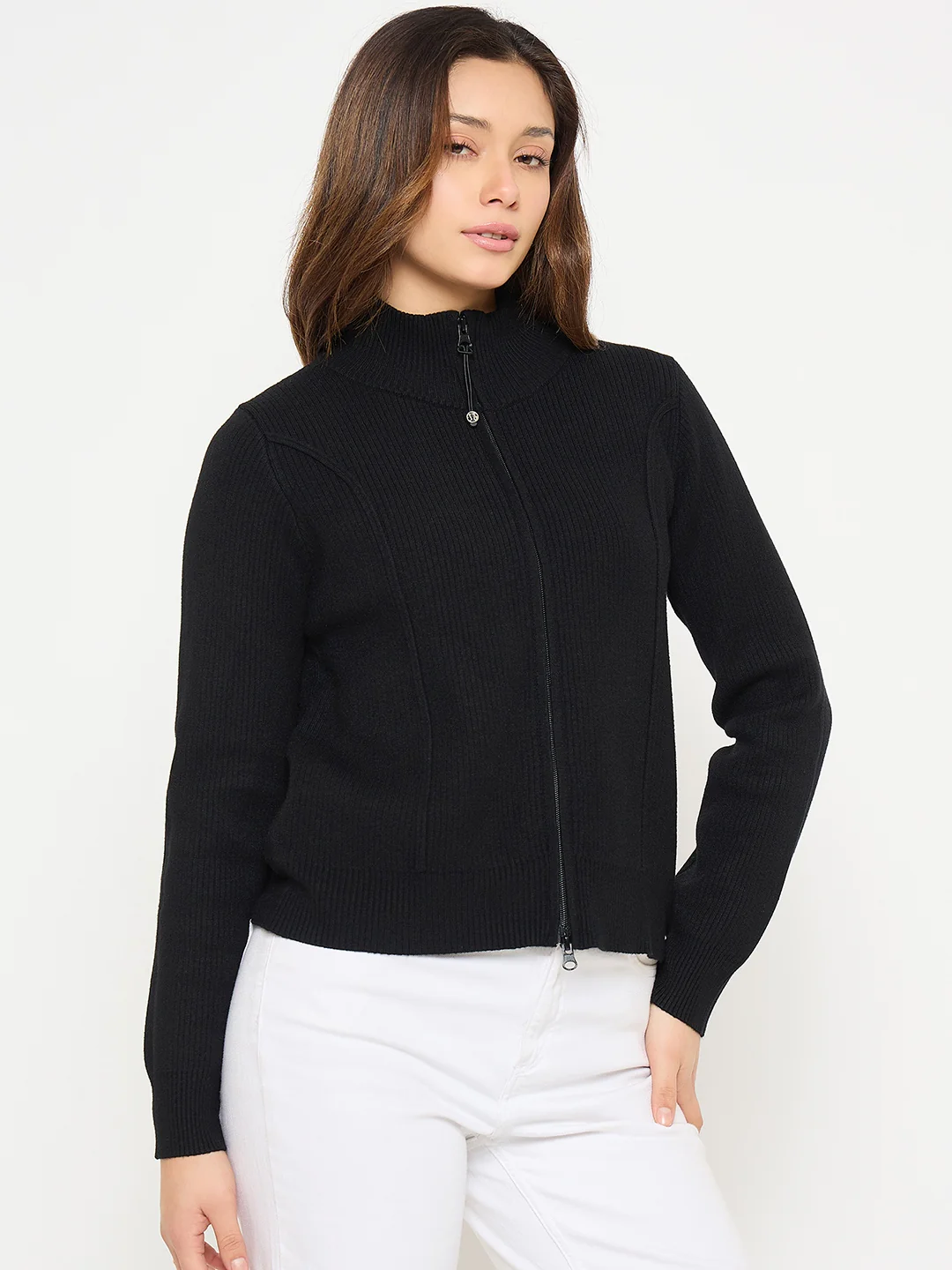 Madame Mock Neck Black Sweater - Image 4
