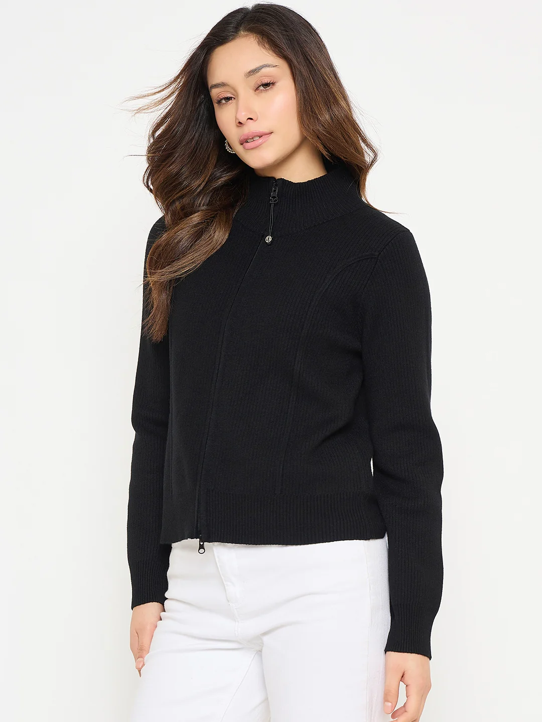 Madame Mock Neck Black Sweater - Image 5
