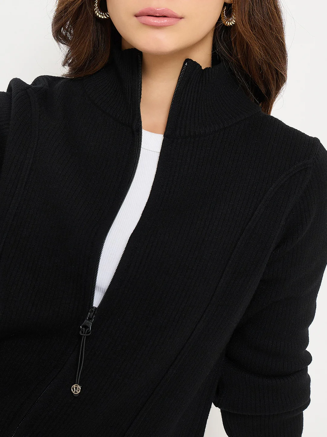 Madame Mock Neck Black Sweater - Image 7