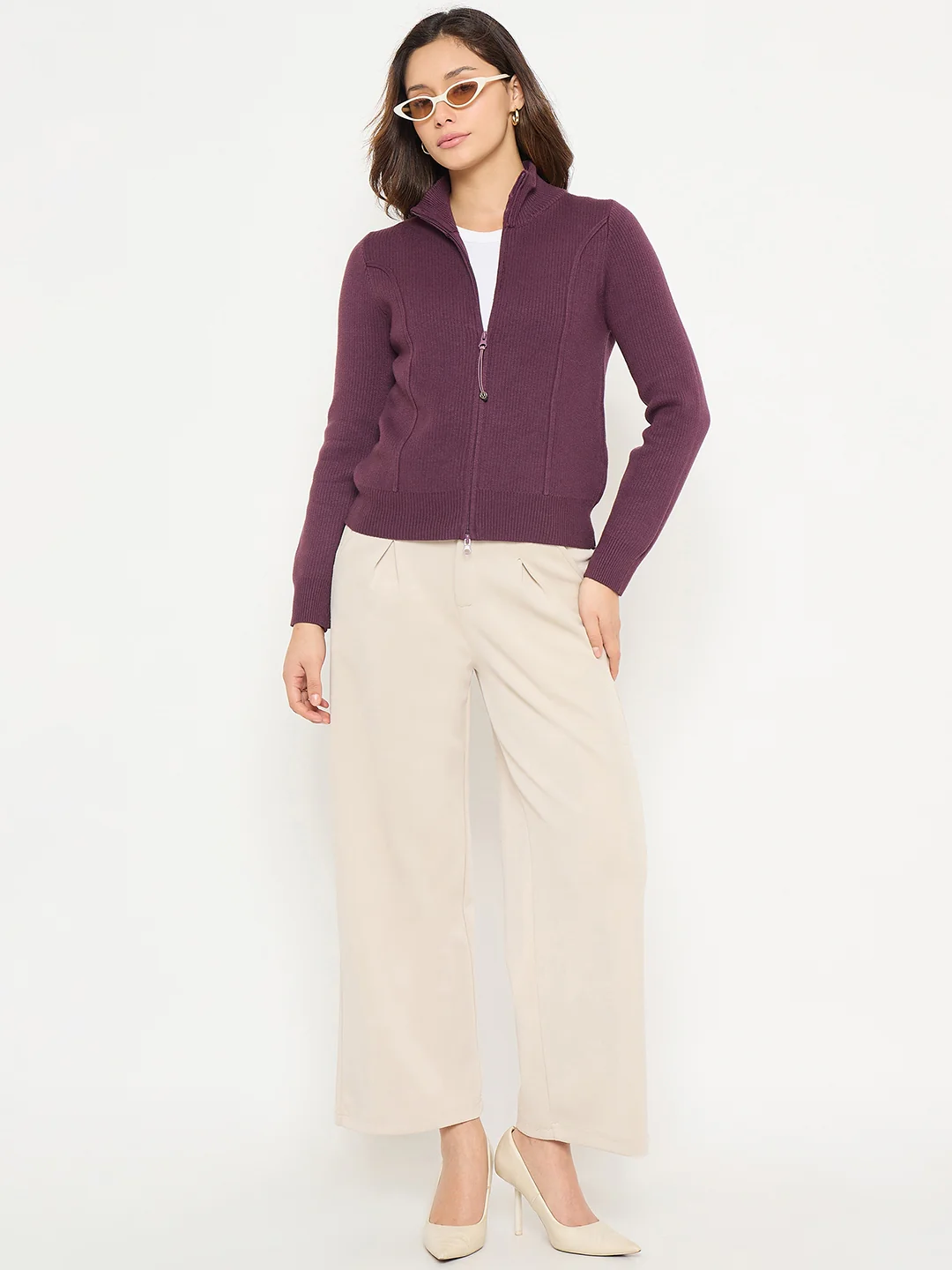 Madame Mock Neck Purple Sweater - Image 3