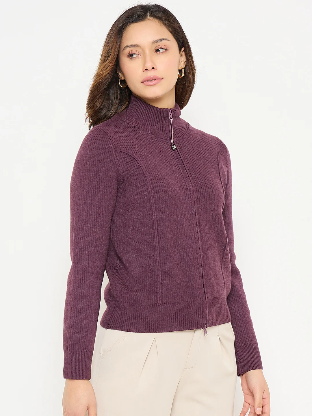 Madame Mock Neck Purple Sweater - Image 4