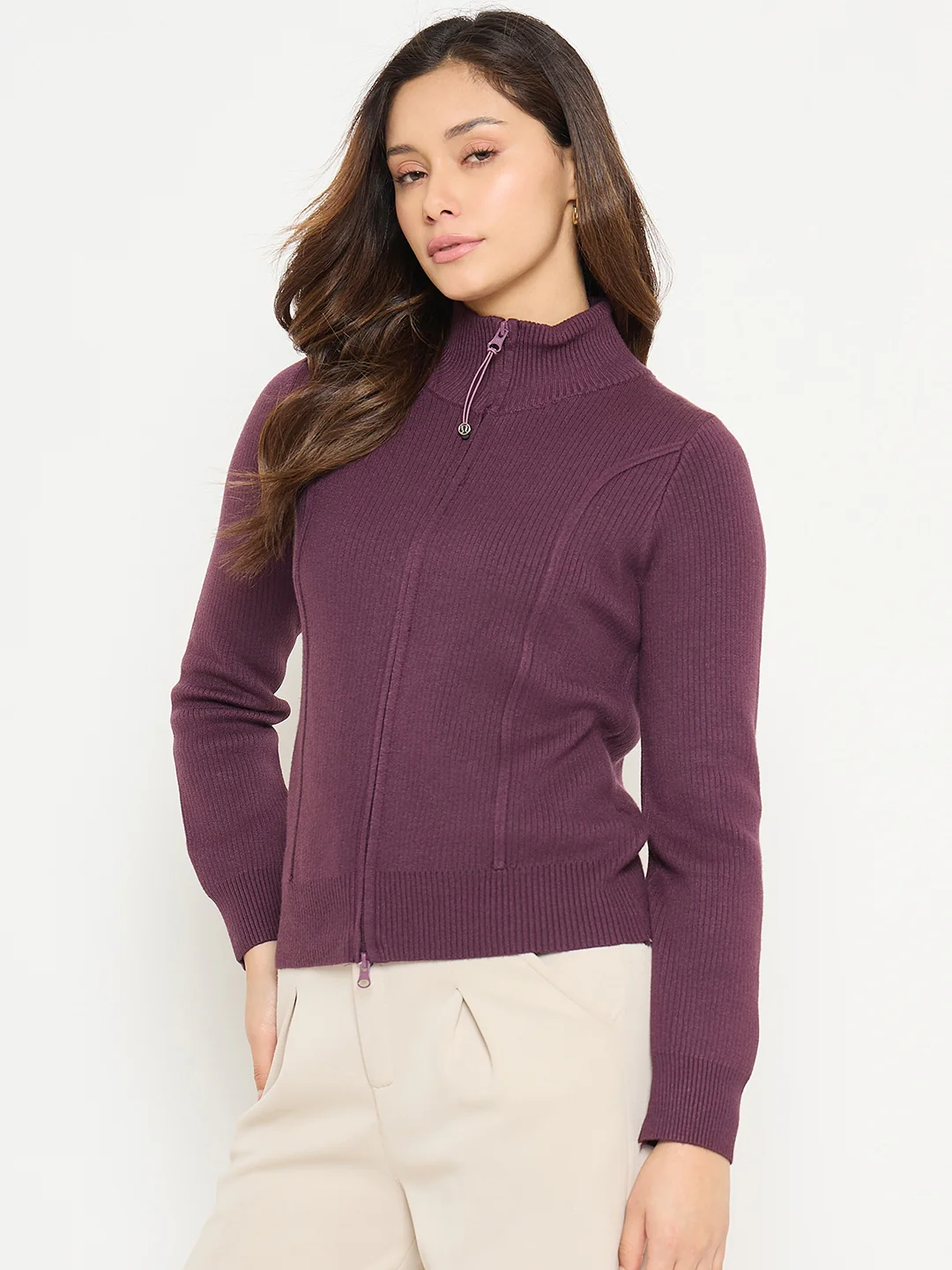 Madame Mock Neck Purple Sweater - Image 5
