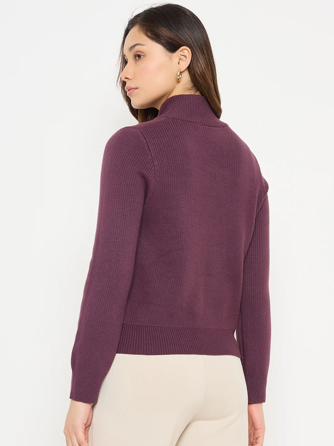 Madame Mock Neck Purple Sweater - Image 6