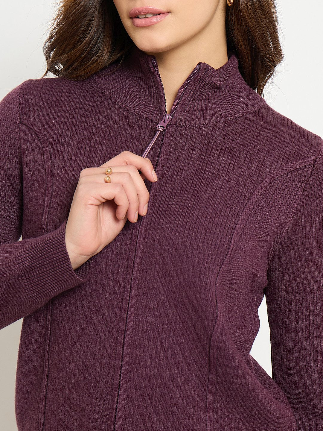 Madame Mock Neck Purple Sweater - Image 7
