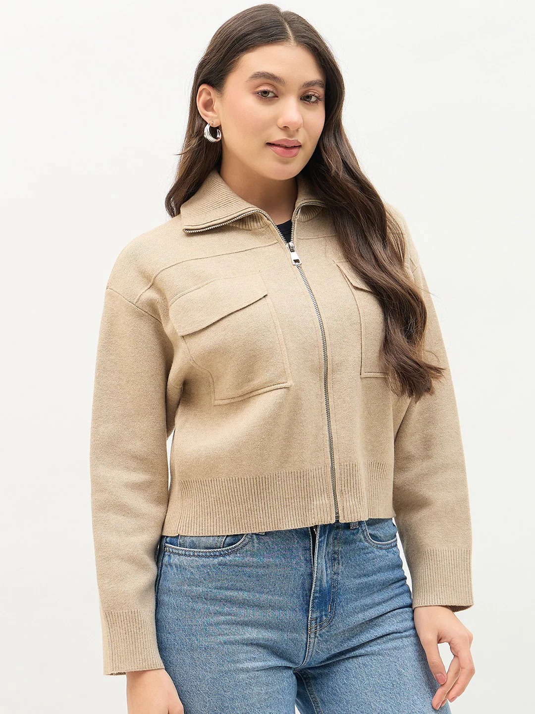 Madame Brown Shirt Collar Jacket - Image 5