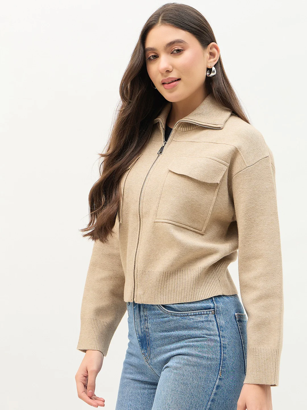 Madame Brown Shirt Collar Jacket - Image 6