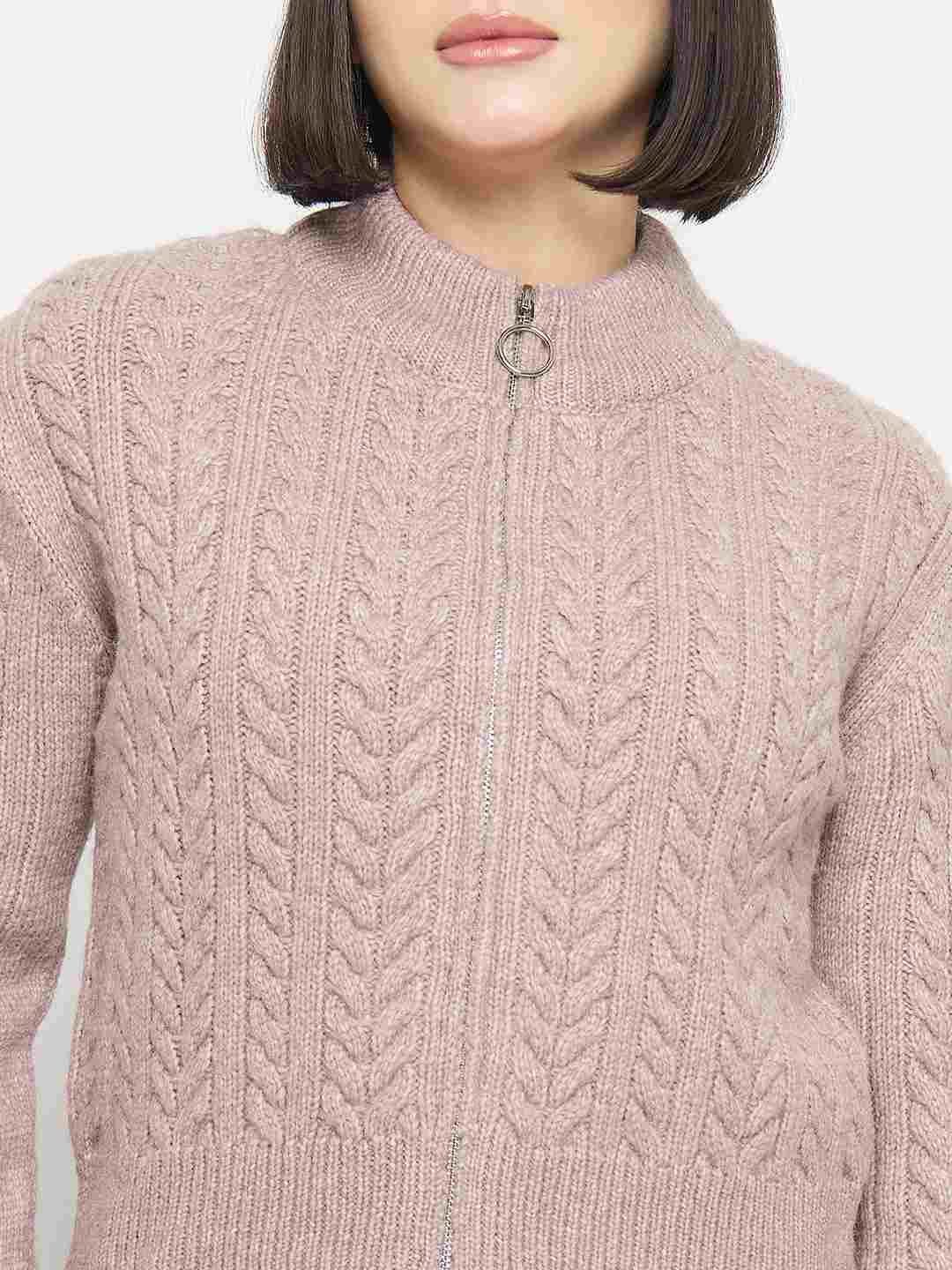 Madame Cable Knit Mauve Sweater - Image 7