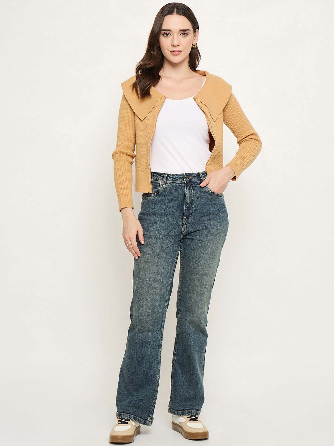 Madame Wide Collar Mustard Yellow Sweater - Image 3