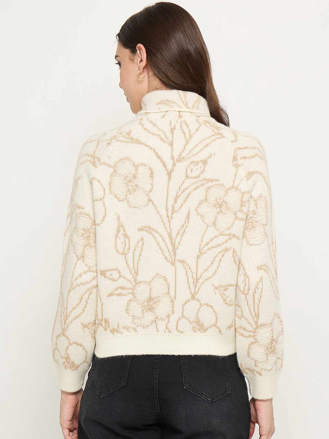 Madame Floral Print Off White Sweater - Image 6