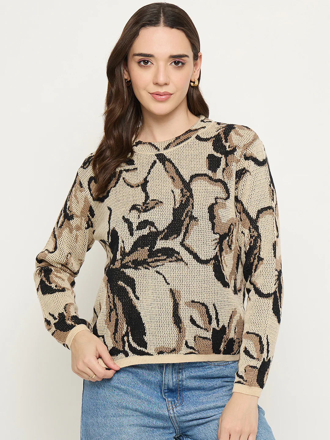 Madame Multicolour Floral Print Sweater