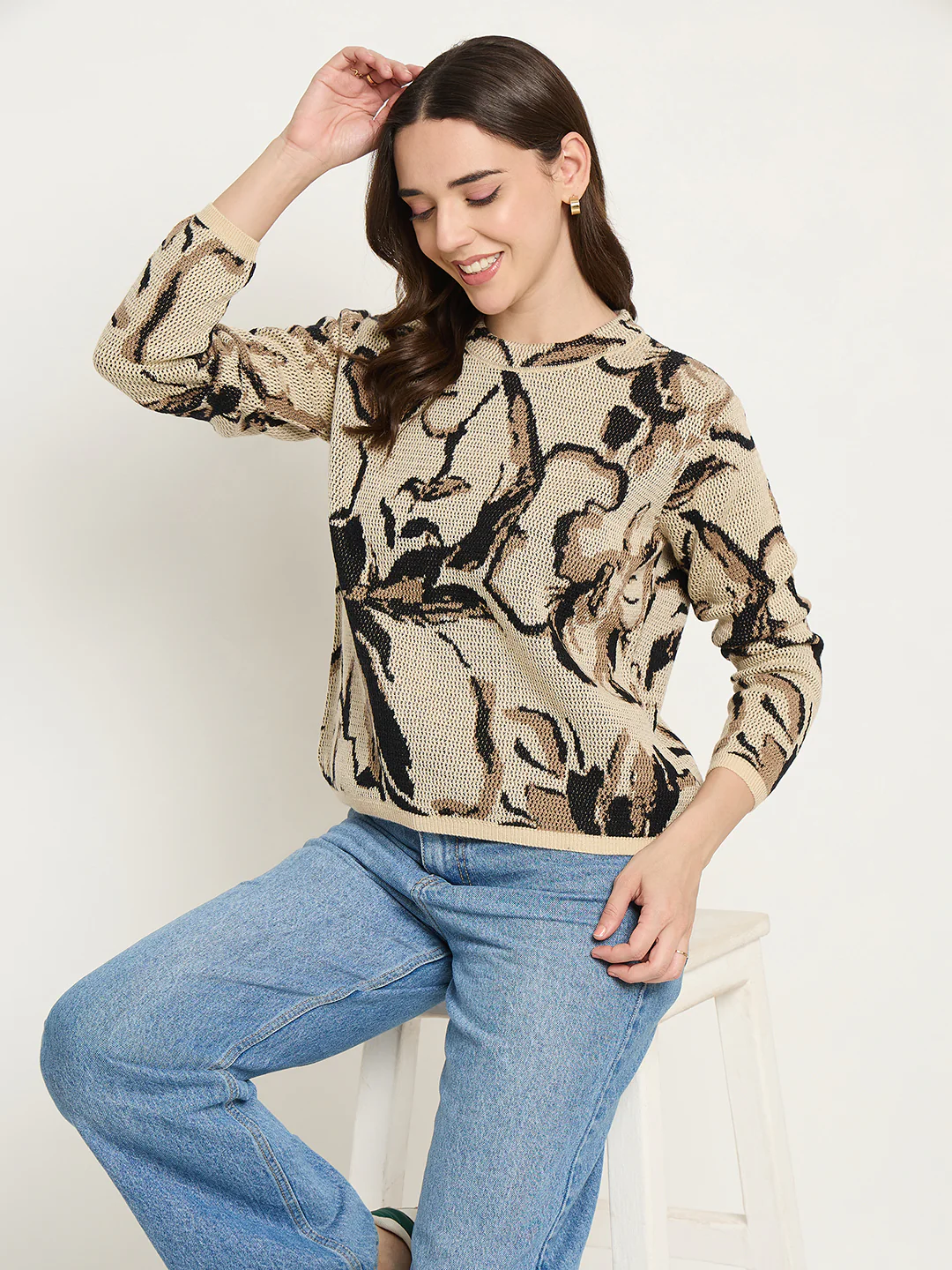 Madame Multicolour Floral Print Sweater - Image 2