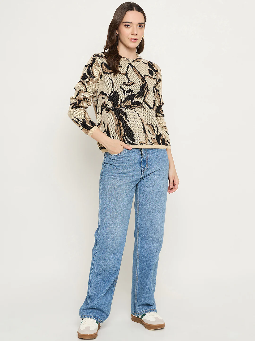 Madame Multicolour Floral Print Sweater - Image 3