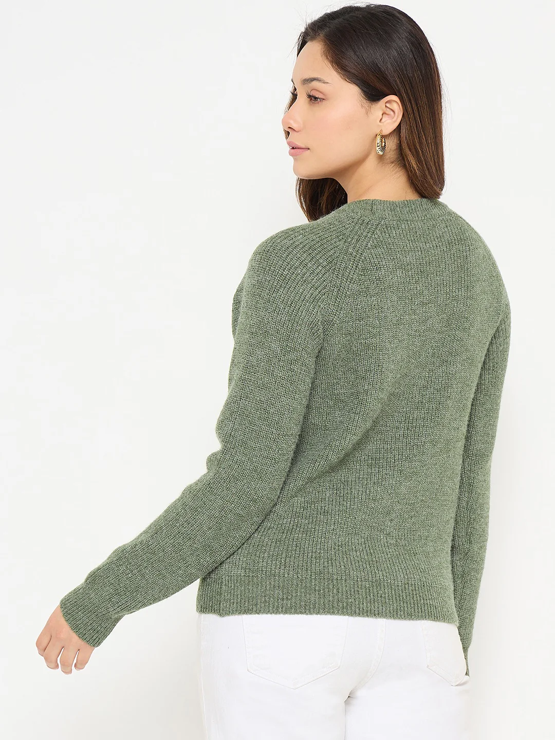Madame Embroidered Olive Green Sweater - Image 6