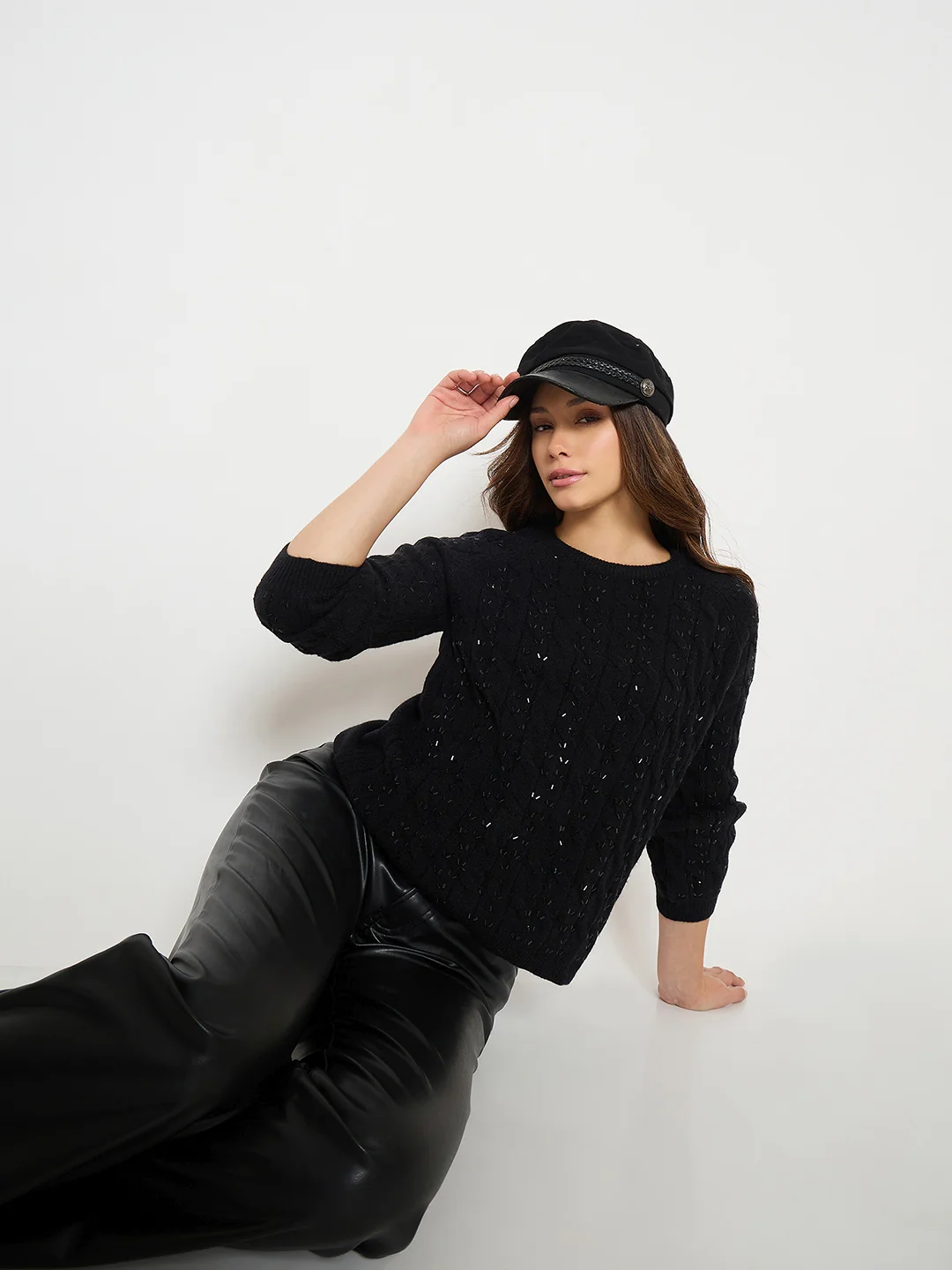 Madame Black Knit Sweater - Image 2