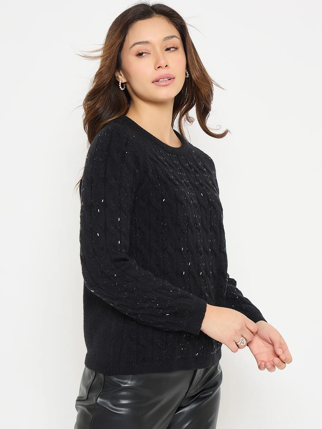 Madame Black Knit Sweater - Image 4