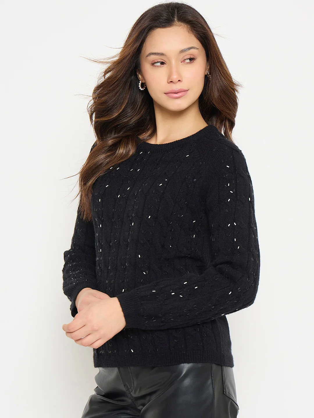 Madame Black Knit Sweater - Image 5