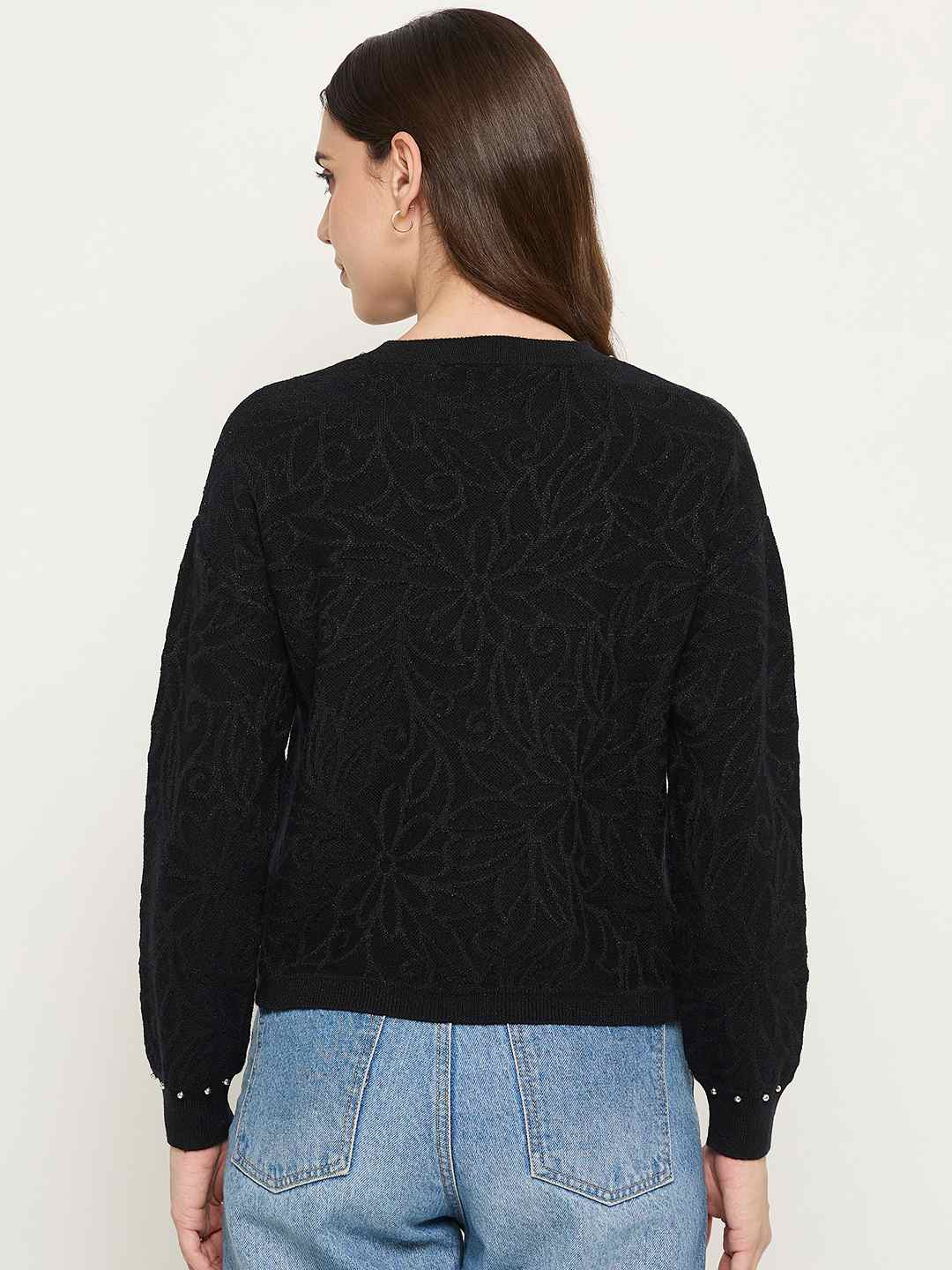 Madame Embellished Black Sweater - Image 6