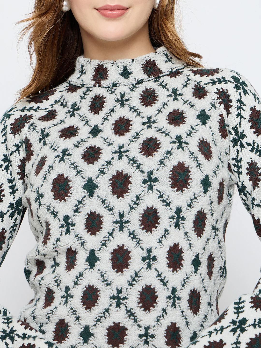 Madame Geometric Print Multicolor Sweater - Image 7