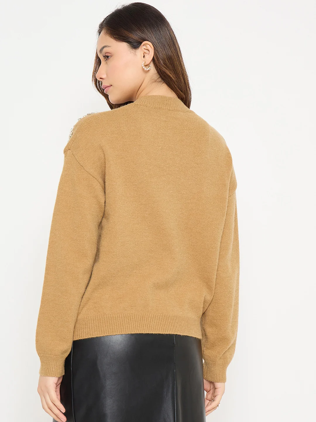 Madame Embellished Khaki Sweater - Image 6