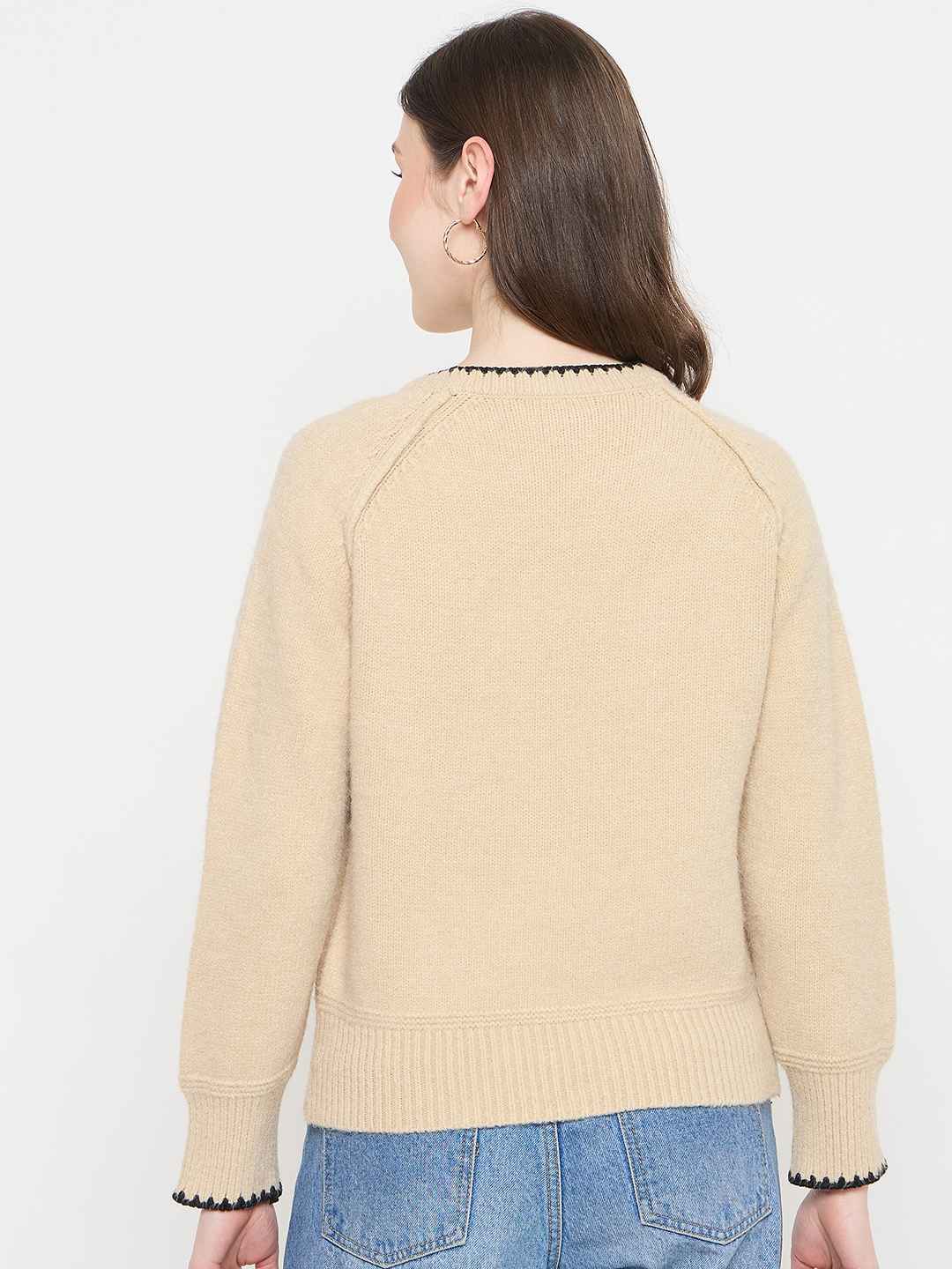 Madame Crew Neck Beige Sweater - Image 6