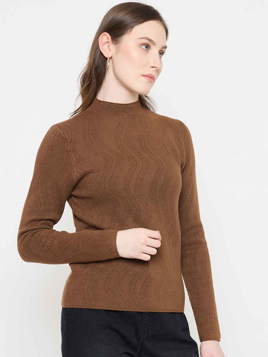 Madame Brown Mock Neck Sweater - Image 4