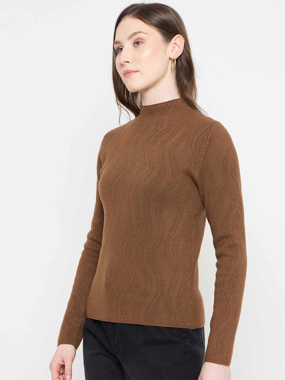 Madame Brown Mock Neck Sweater - Image 5
