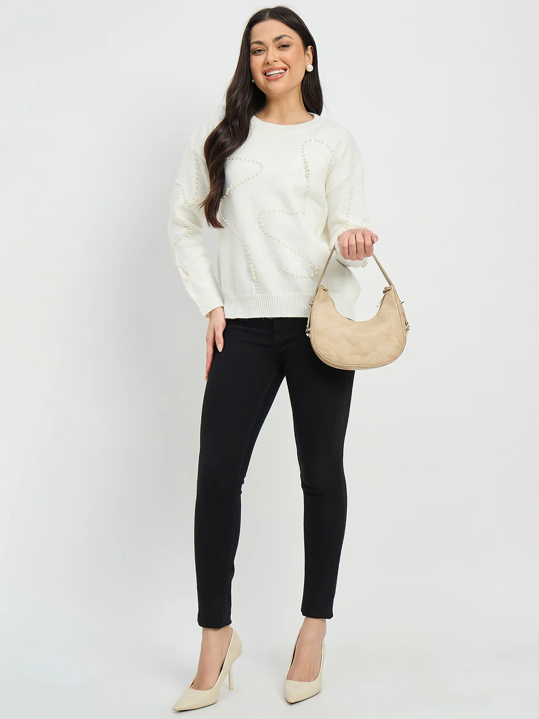 Madame Embellished off White Sweater - Image 3