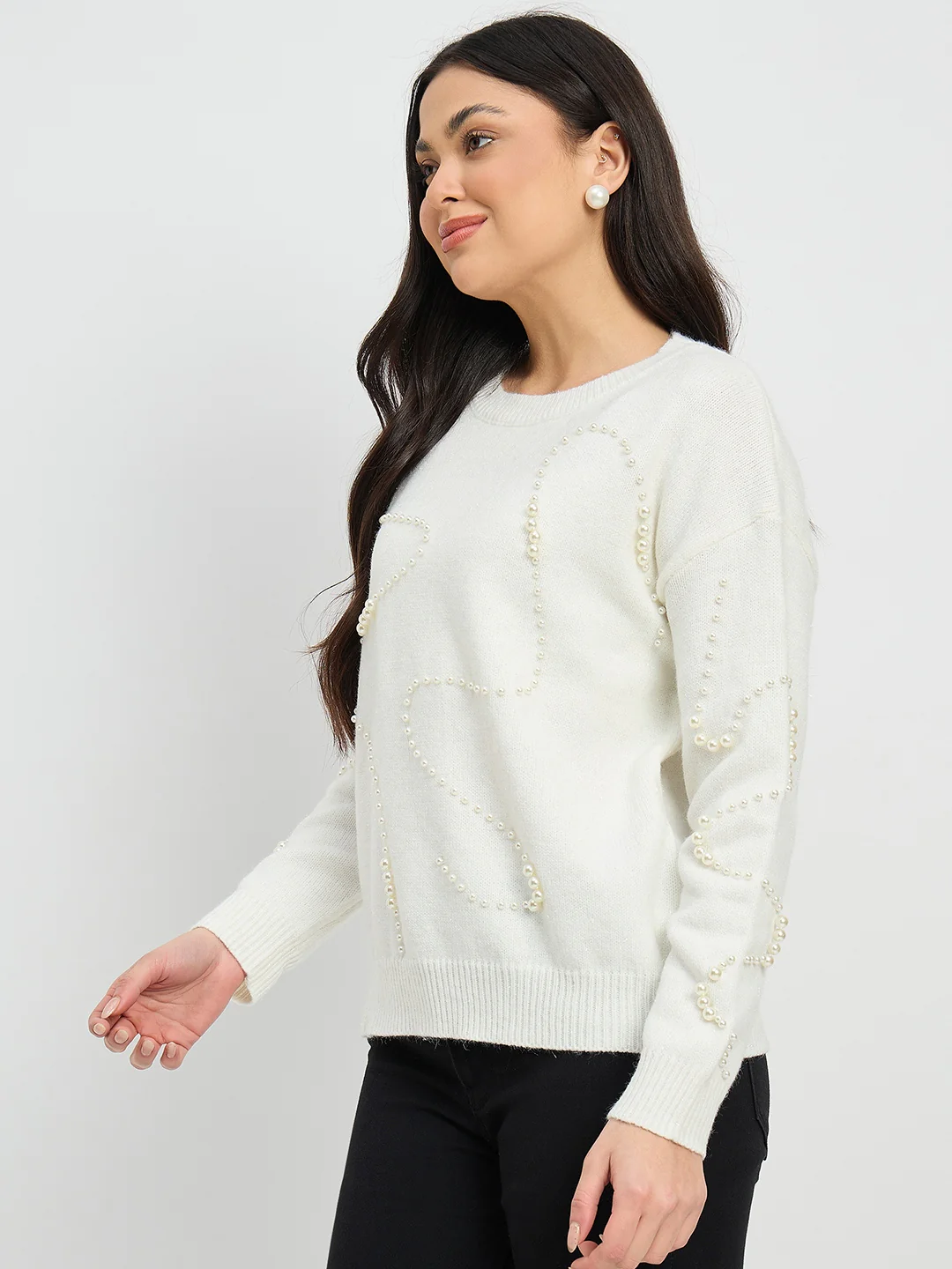 Madame Embellished off White Sweater - Image 5