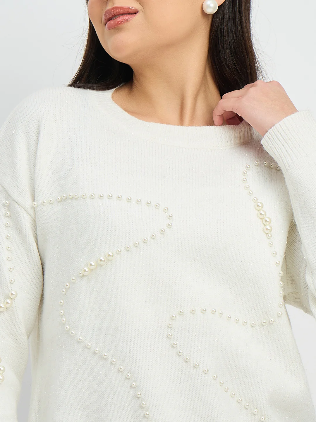 Madame Embellished off White Sweater - Image 7