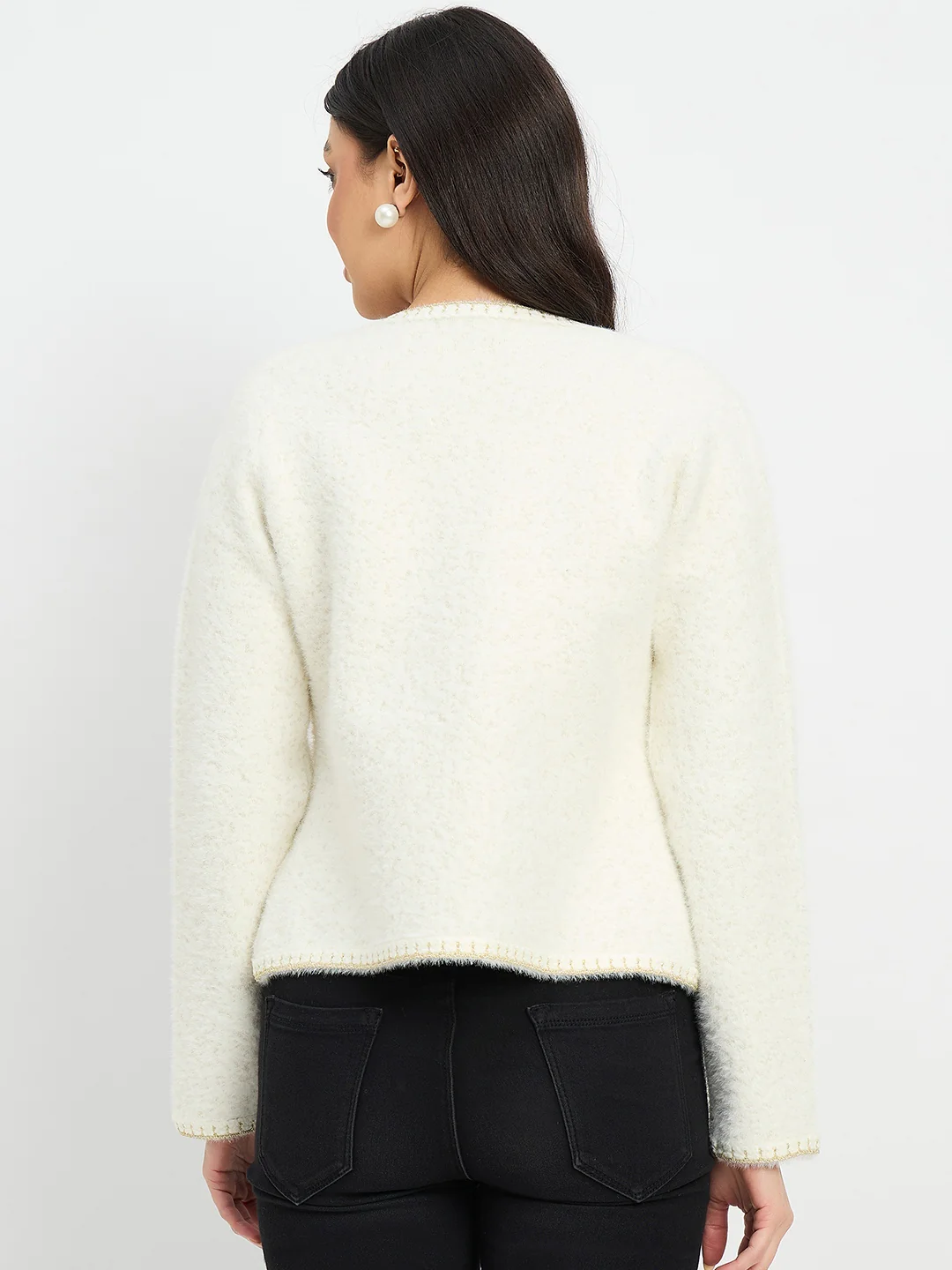 Madame Knit Off White Cardigan - Image 6