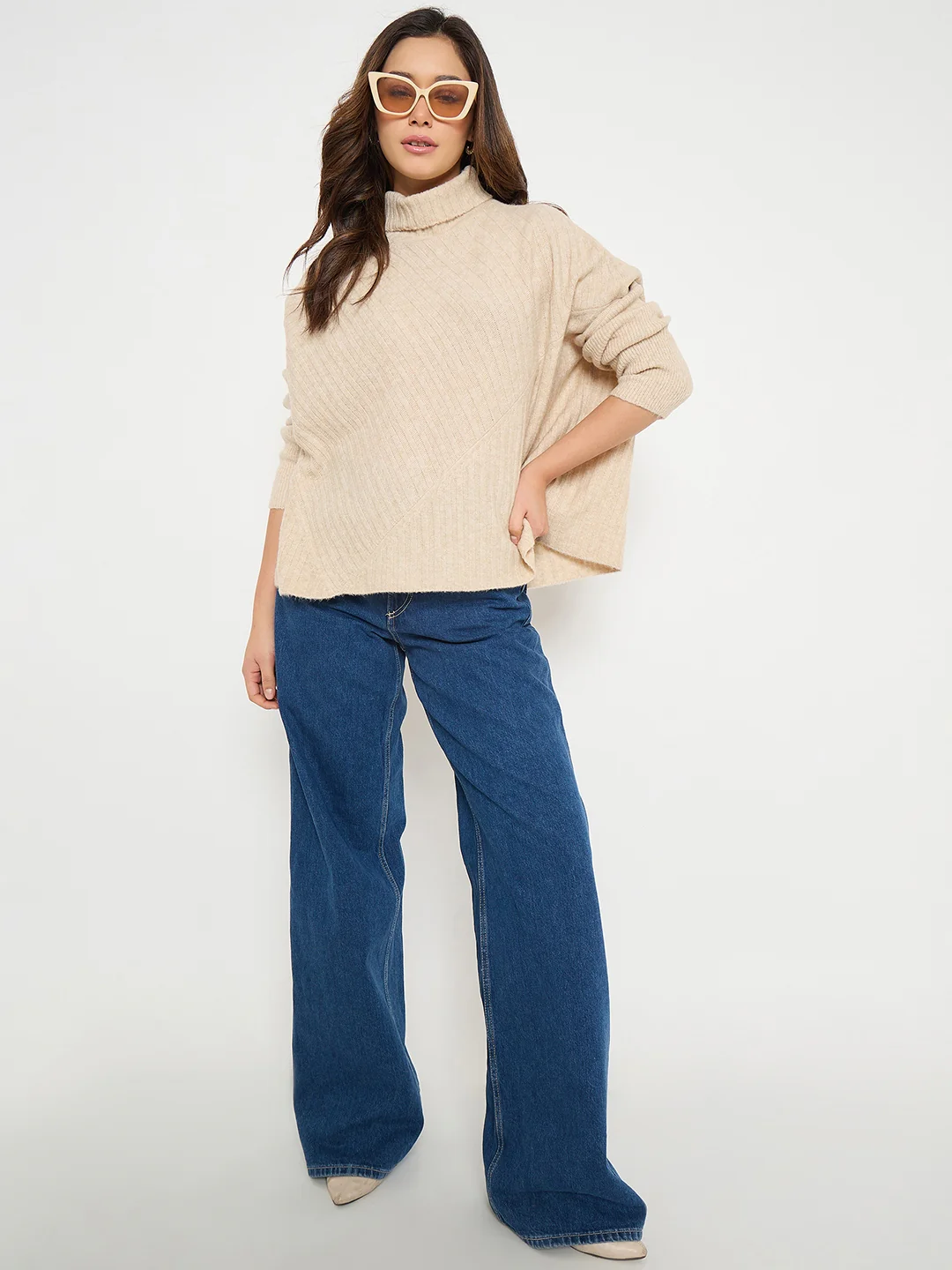madame Mock Neck Fit and Flare Sweater - Image 3
