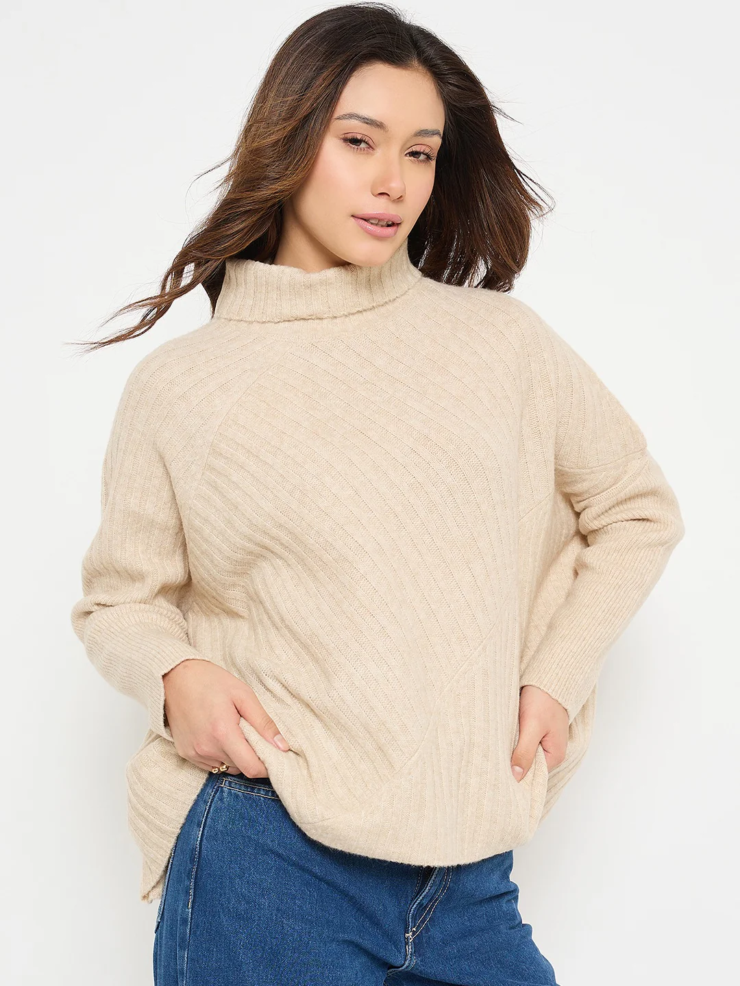 madame Mock Neck Fit and Flare Sweater - Image 4
