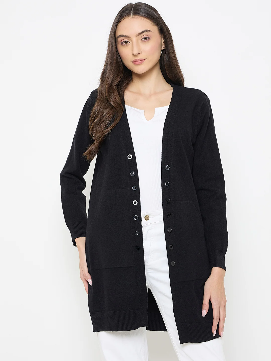 Madame Black Knit Long Shrug