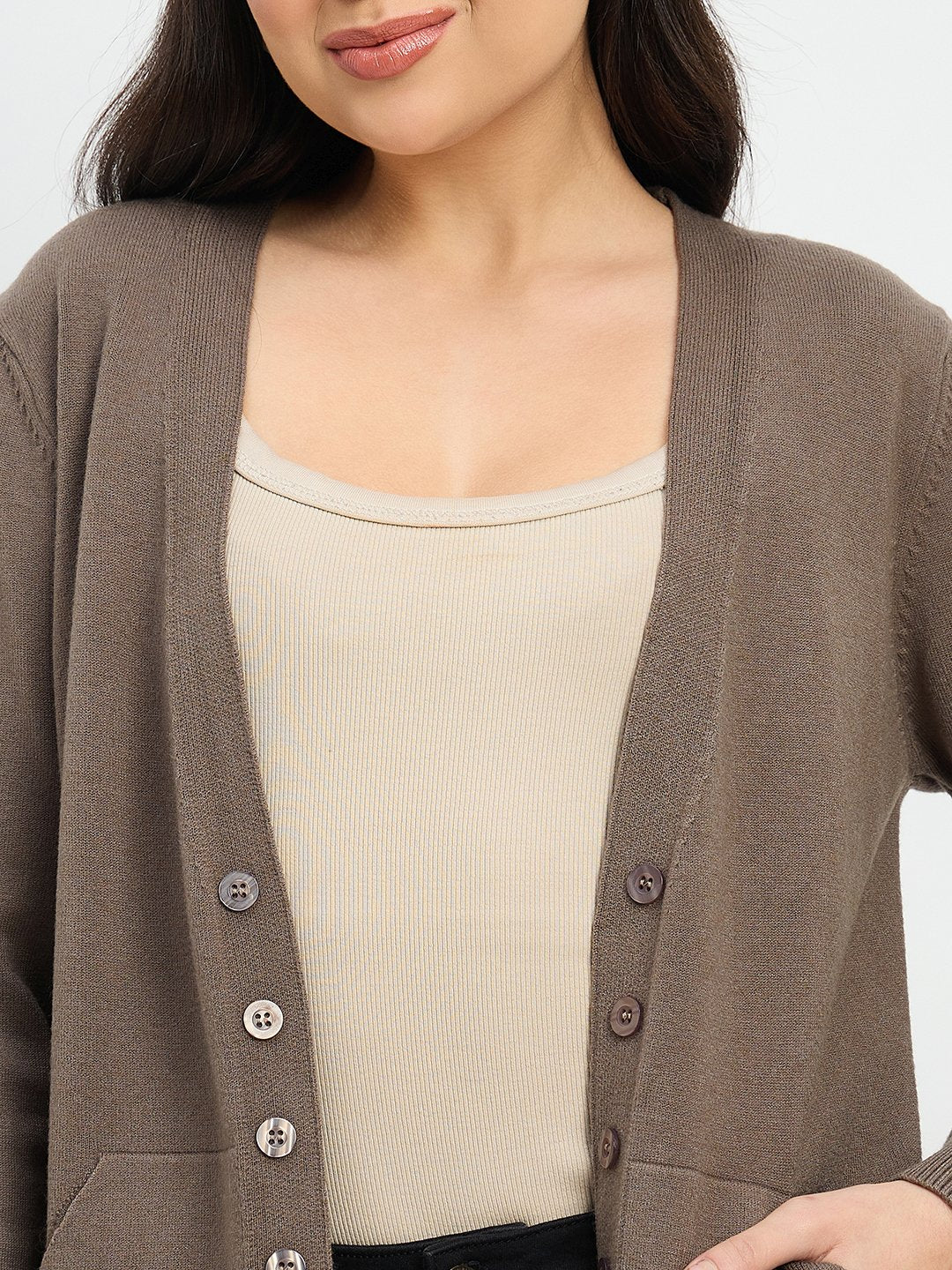 Madame Brown Knit Long Shrug - Image 7