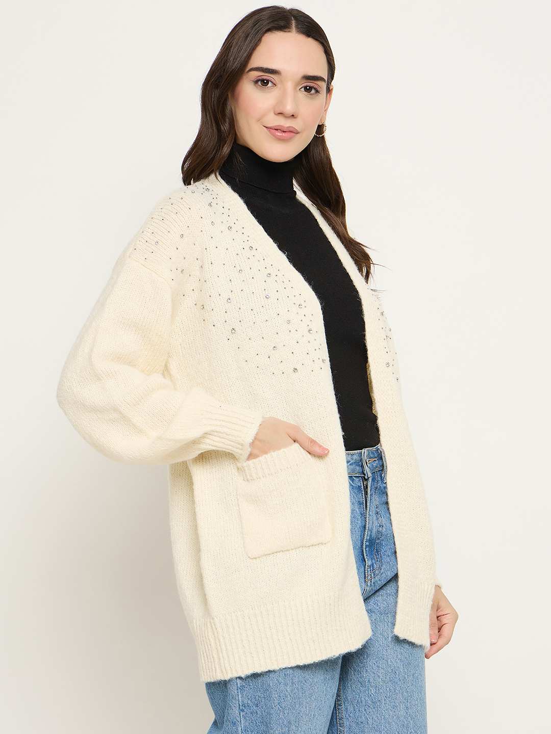 Madame Beige Front Pocket Shrug - Image 4