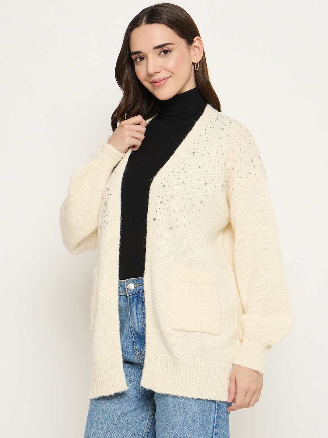 Madame Beige Front Pocket Shrug - Image 5