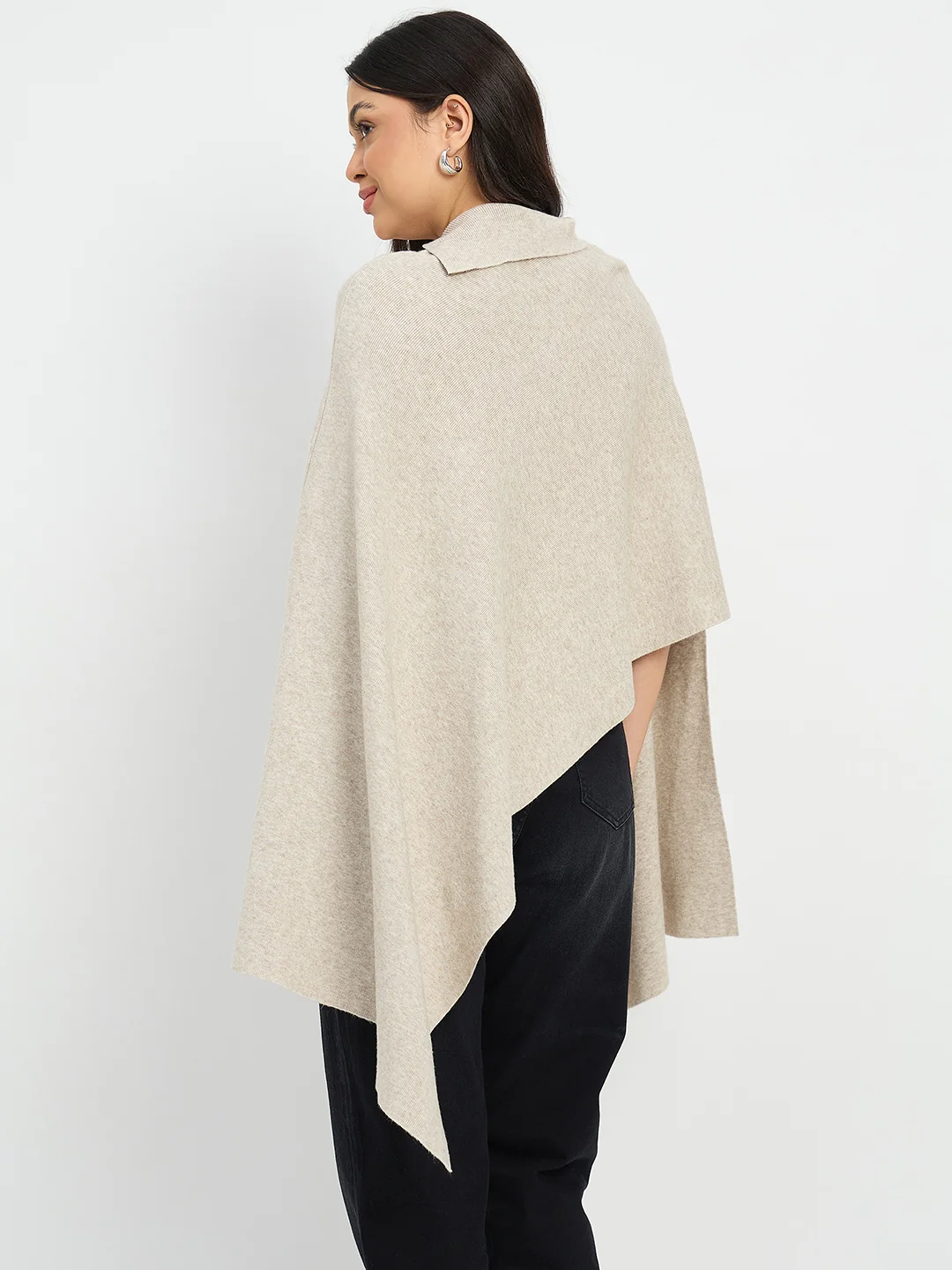 Madame Beige High Neck Pullover Shrug - Image 6