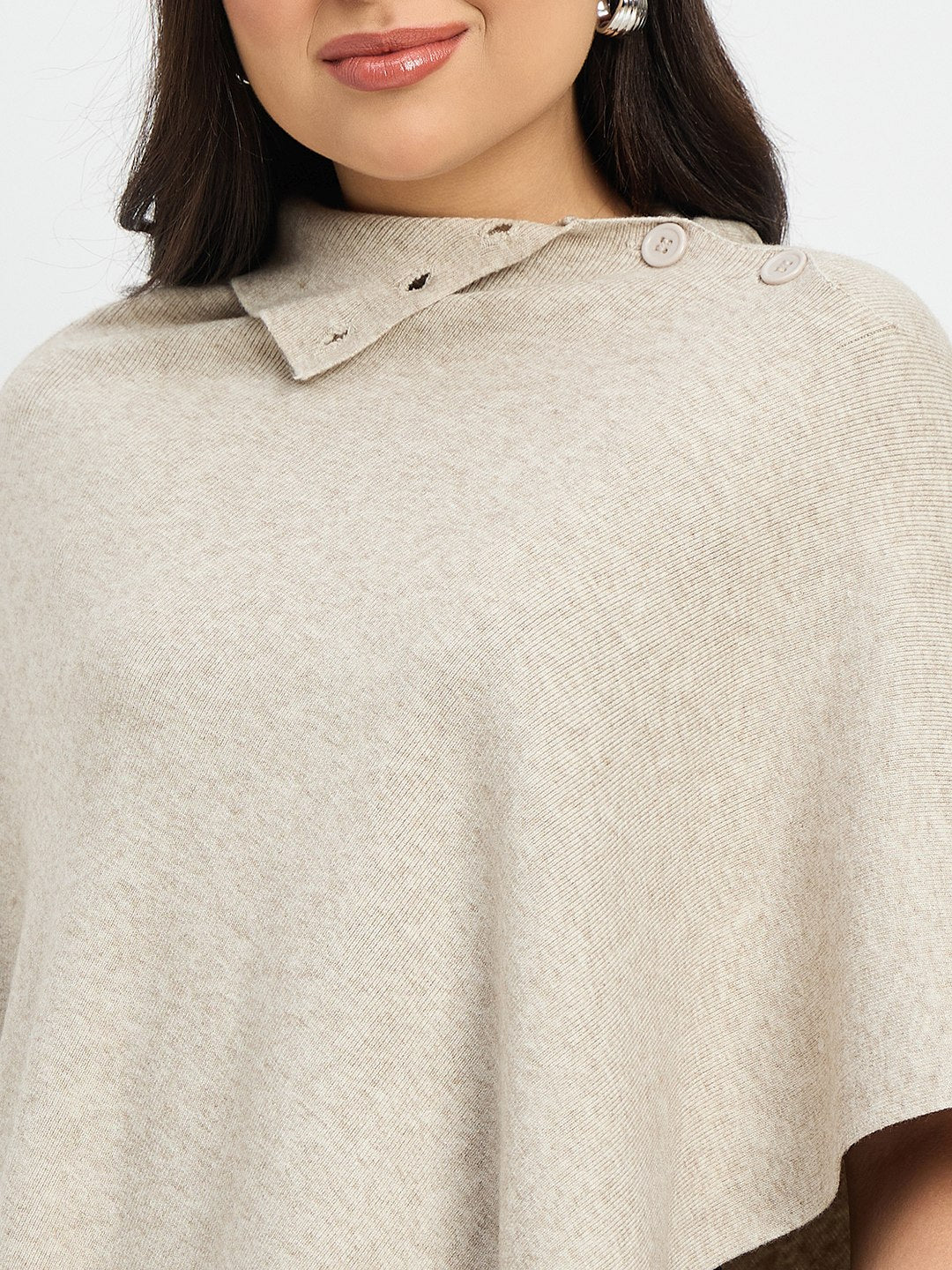 Madame Beige High Neck Pullover Shrug - Image 7