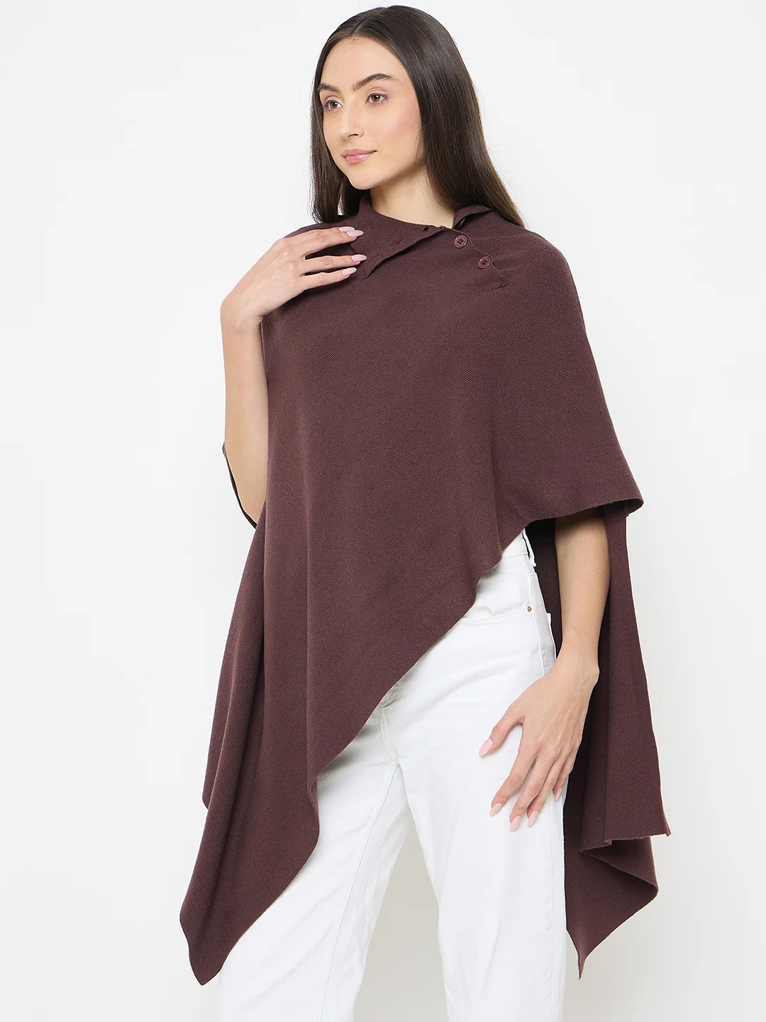 Madame High Neck Pullover Brown Shrug - Image 5