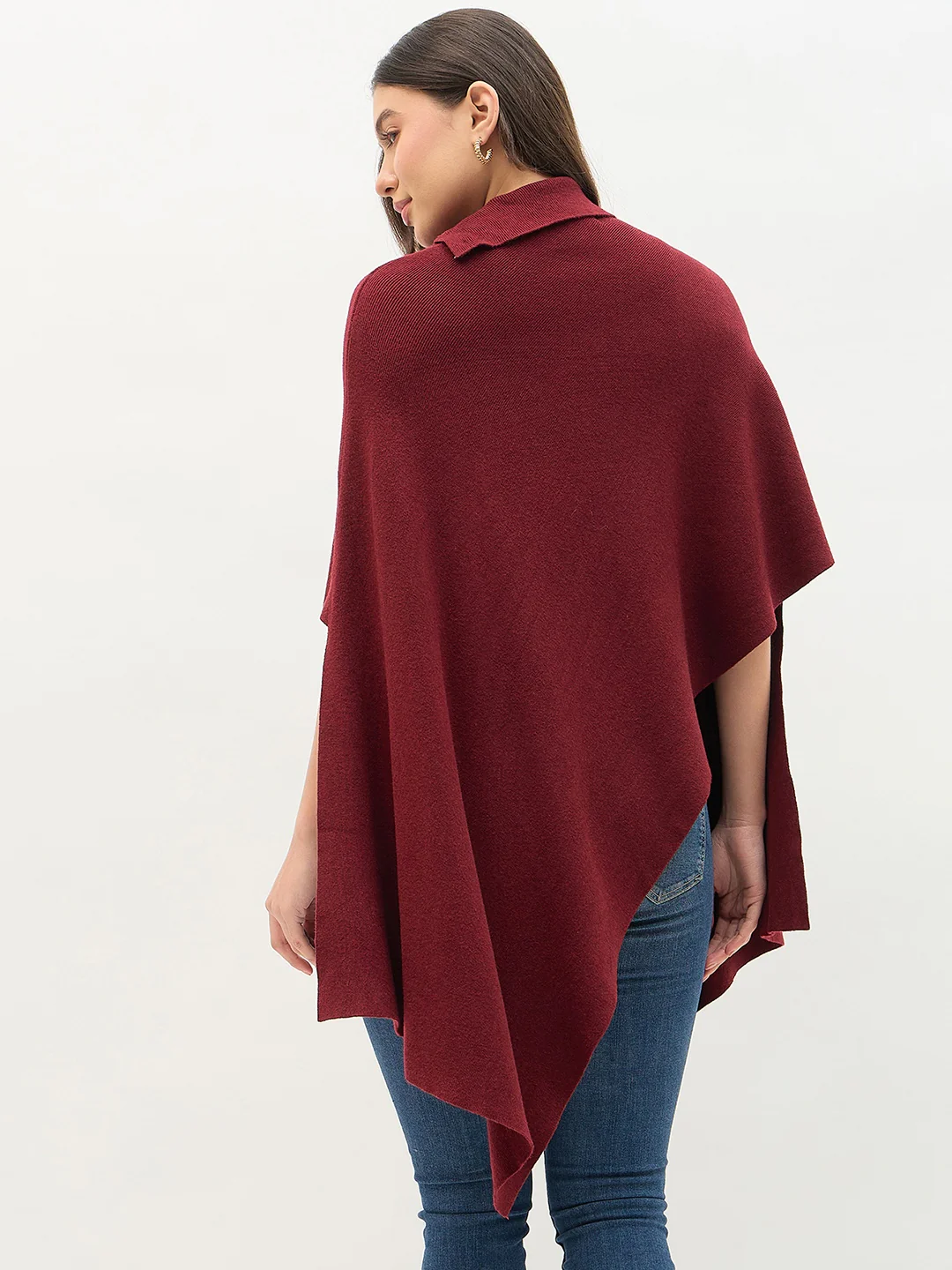 Madame Wine Color Pullover Wine Red Shrug - Image 7