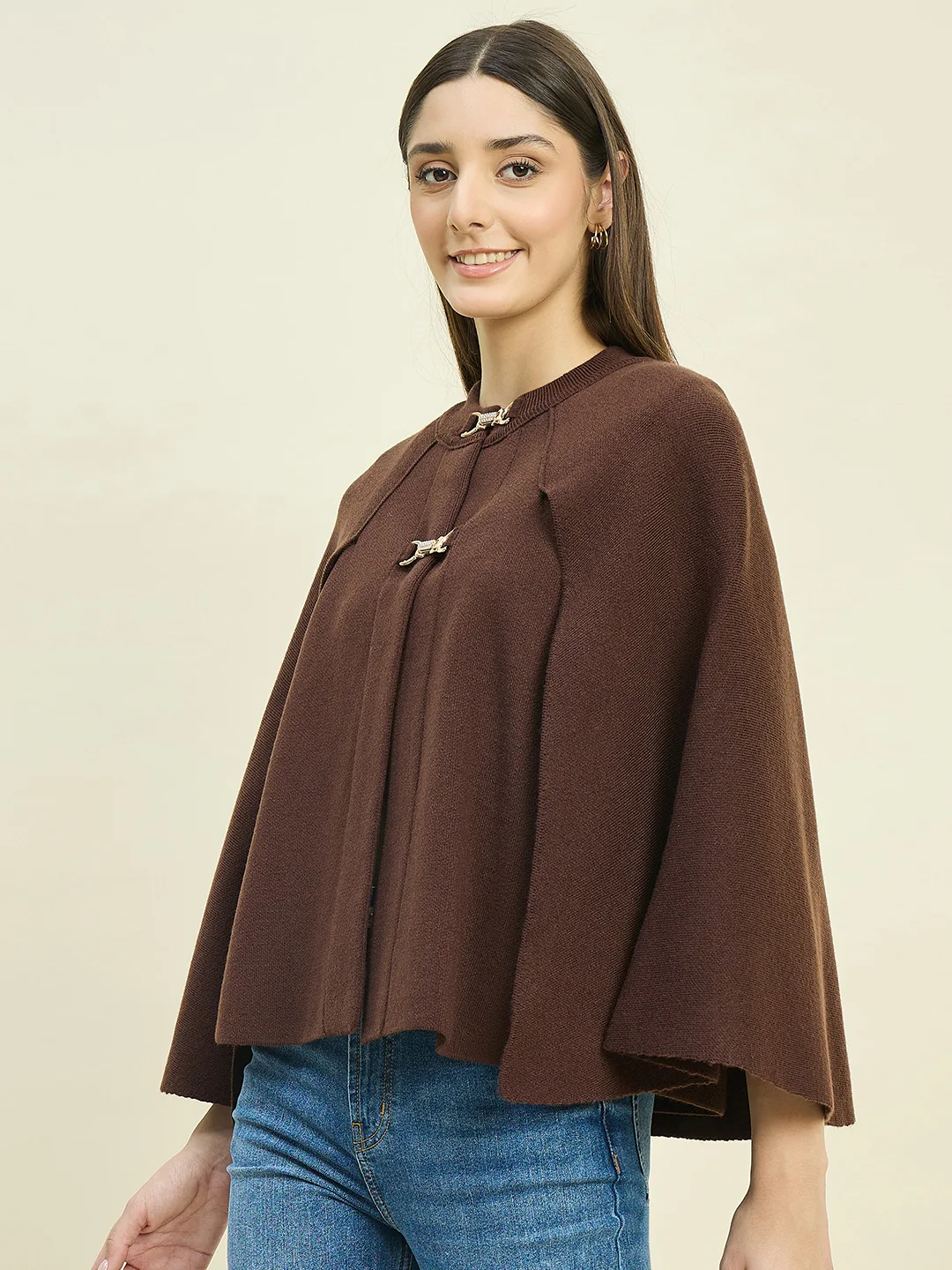 Madame Brown Shrug with Flared Sleeves - Image 5
