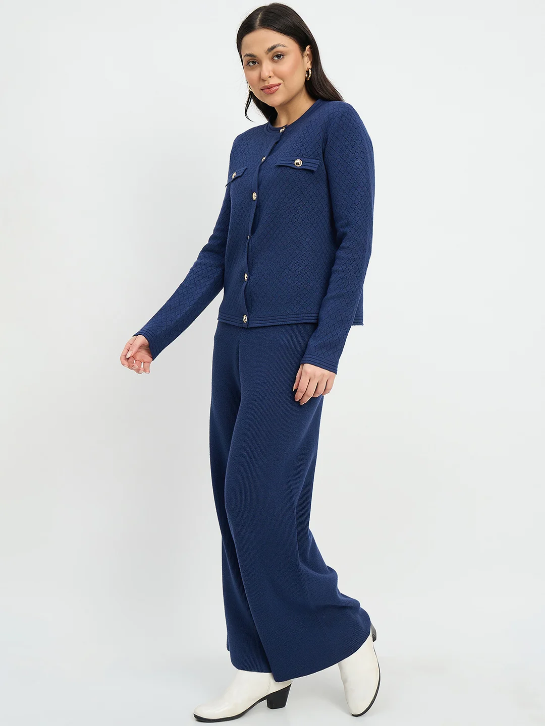 Madame Round Neck Cardigan and Trousers Co-ord Set - Image 5