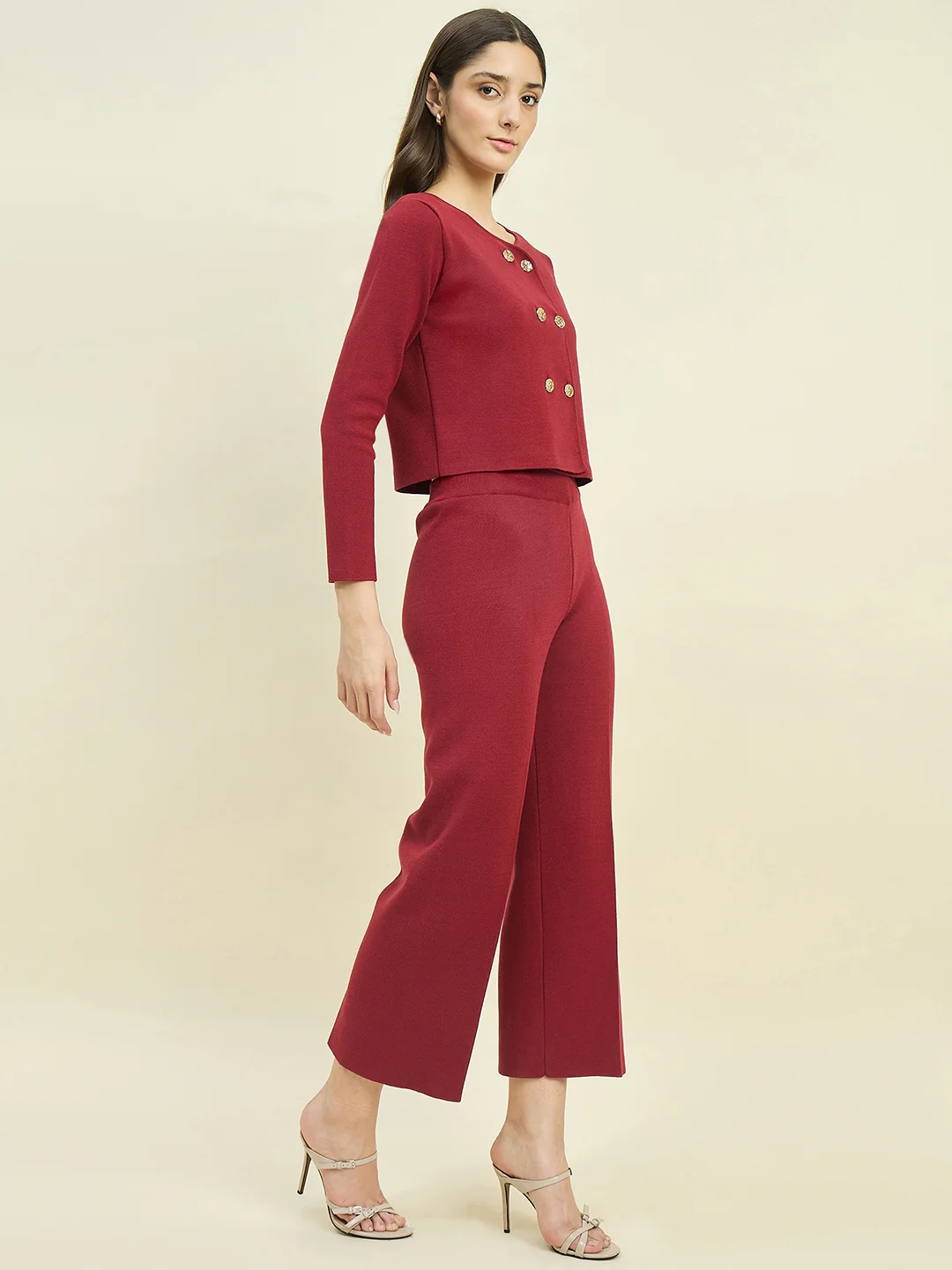 Madame Maroon Knit Co-ord Set - Image 4
