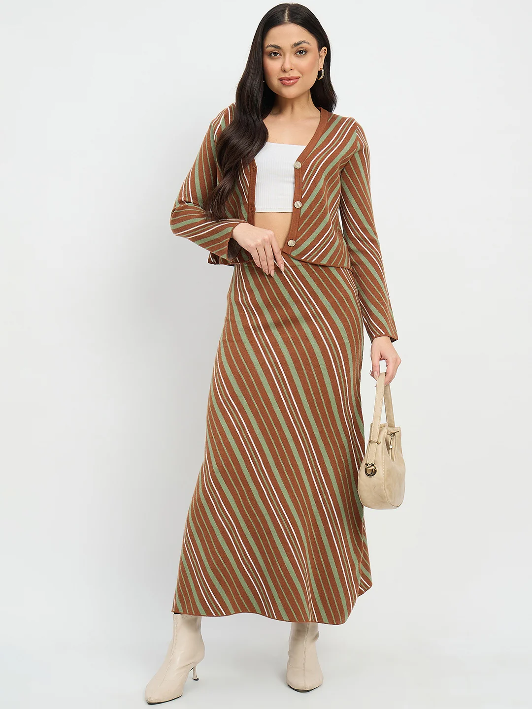 Madame Striped Cardigan and Skirt Co-ord Set - Image 3