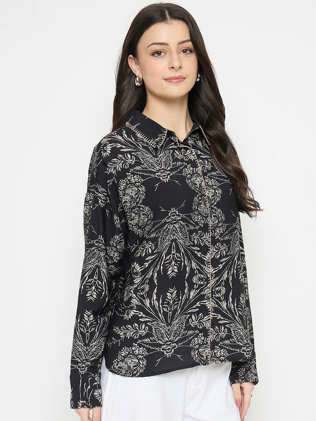 Madame Black Rayon-Nylon Printed Shirt - Image 5